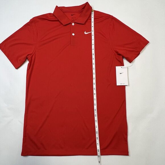 Nike Dri-Fit Polo Shirt Men's Small Red Golf CU9792-657 Check Embroidered NEW - Picture 3 of 6